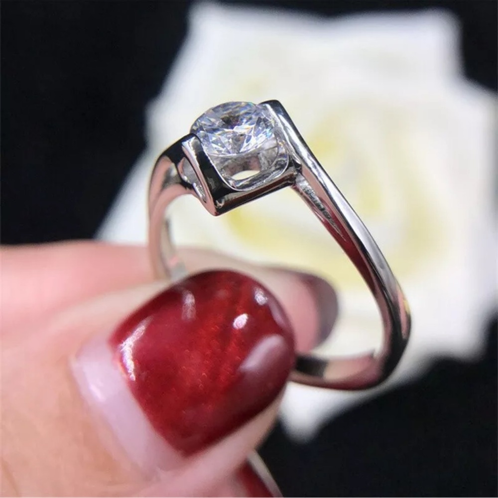 Simple Women Elegant Cubic Zirconia 925 Silver Rings Wedding Jewelry - Picture 2 of 3